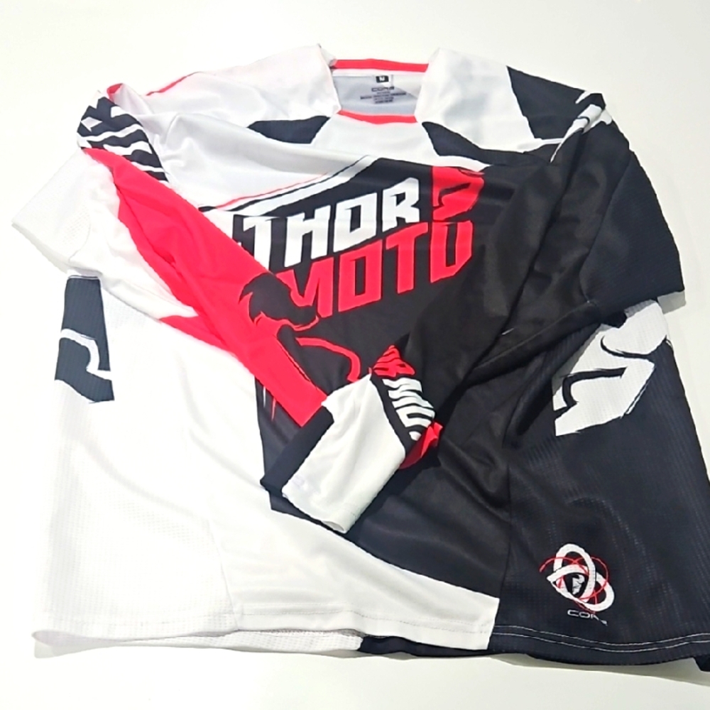 Thor Moto Black, Red, and White Racing Jersey. Sz Medium